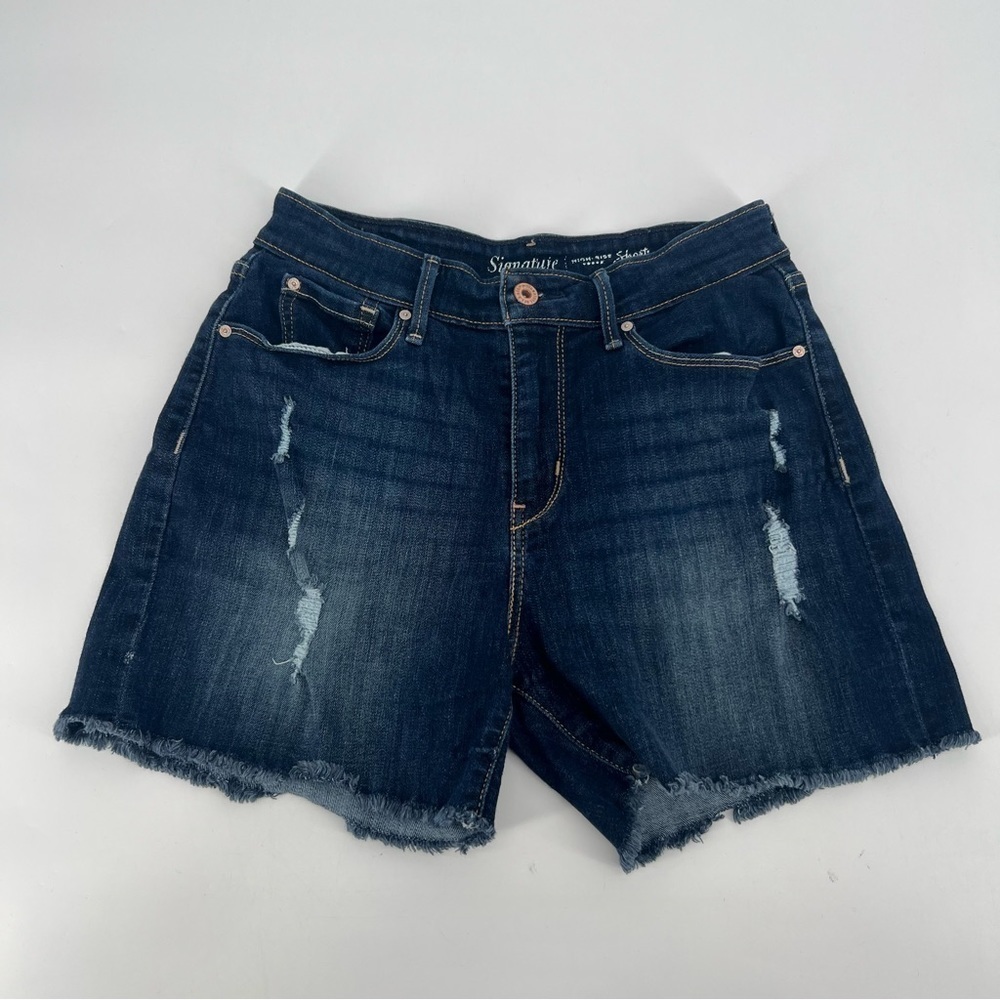 Signature By Levi Strauss High Rise Cut Off Jean Shorts Size 26 Women’s